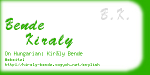 bende kiraly business card